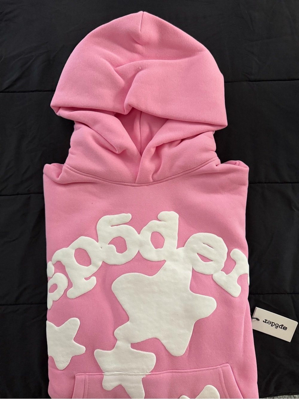 Pink Hoodie with White Star Appliqués